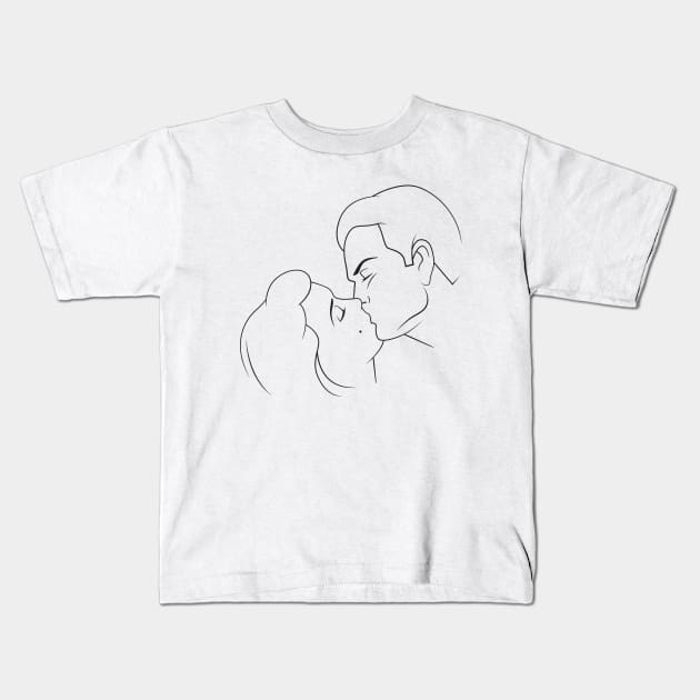 Lineart Lovers Kids T-Shirt by Woah_Jonny